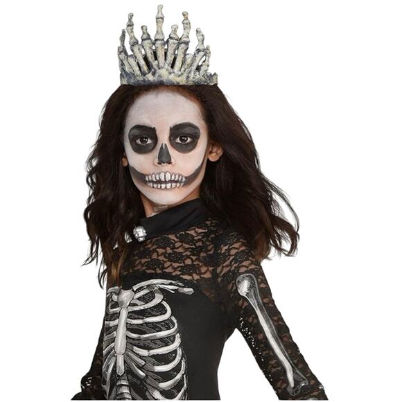 Skeleton Dreadful Dark Goth Princess Costume For Girls - Size Medium 8-10 - Picture 2 of 5